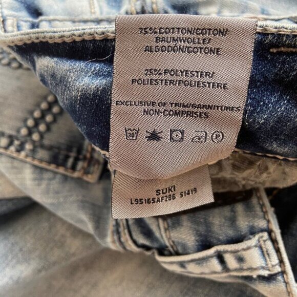 Silver Jeans silver Suki Women Medium Rise Straight Leg Jeans 32 Bleach tie dye - Picture 8 of 11